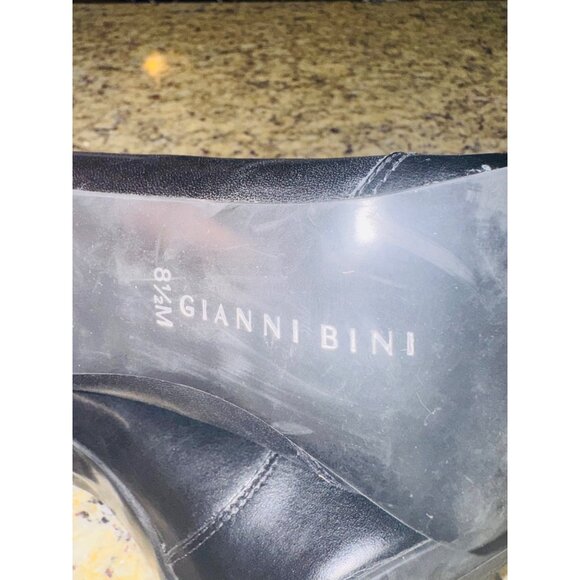 Gianni Bini Black Leather High Heel Ankle Western Cowgirl Glam Boots 8.5M Boho - Picture 6 of 10